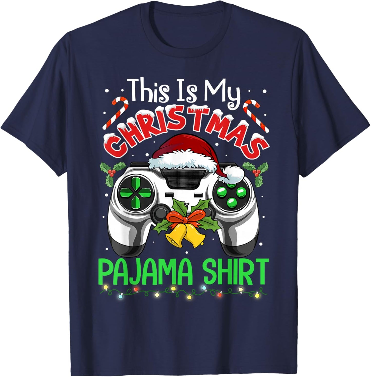 This is My Christmas Pajama Gamer Video Game Boys Kids T-Shirt - T-Shirt | Navy