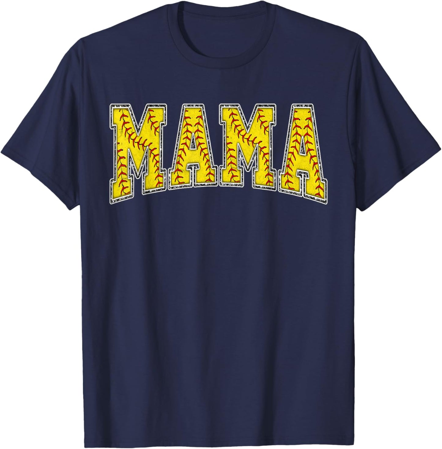 Softball Mama Softball Mom Mothers Day Women Proud Retro T-Shirt - T-Shirt | Navy