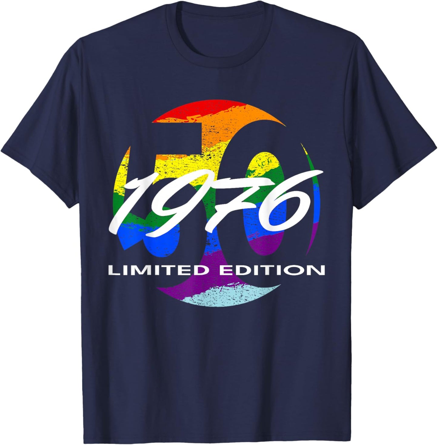 50th Birthday Man Woman 50 Years 1976 Funny Gift T-Shirt - T-Shirt | Navy