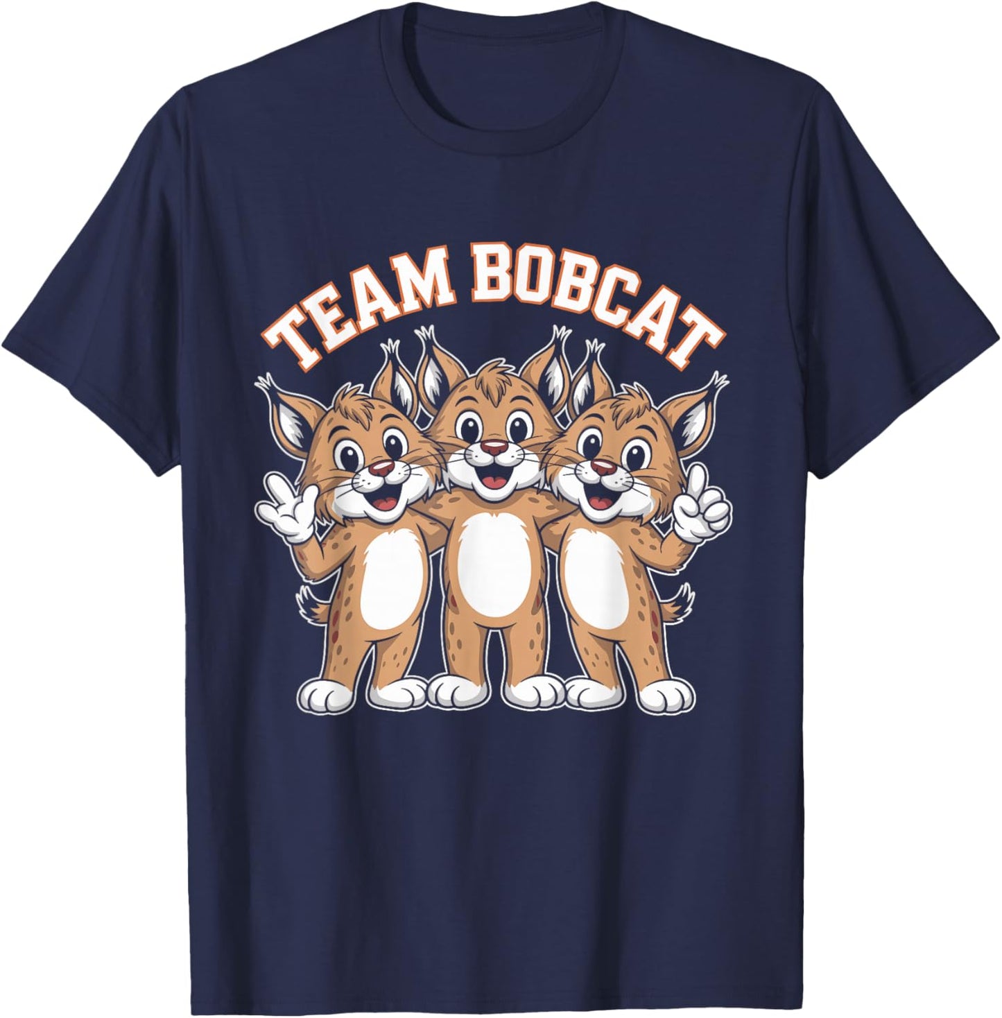 Bobcat Team Funny Cartoon Forest Wild Cat Themed Birthday T-Shirt - T-Shirt | Navy