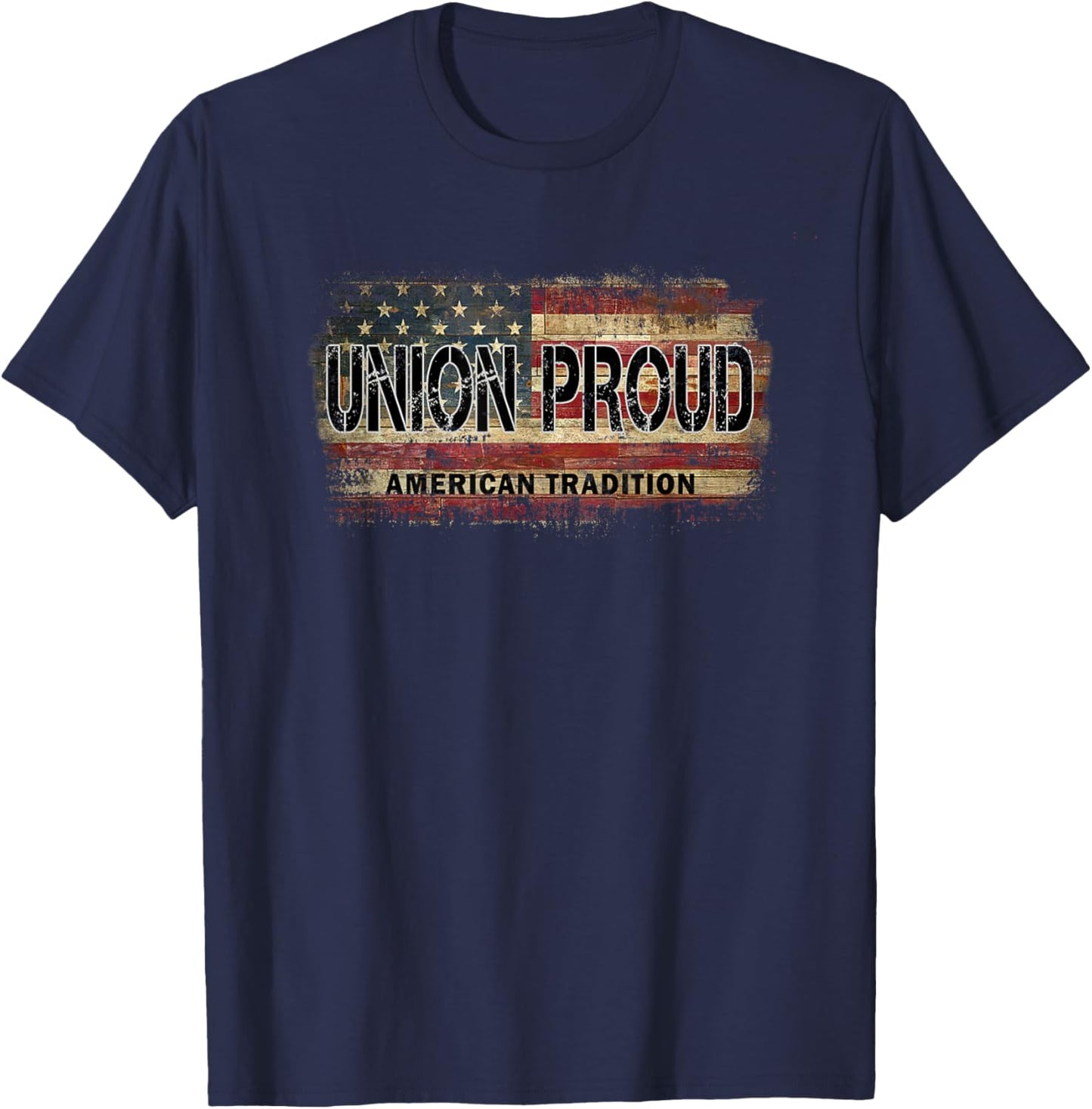 American Flag Vintage Union Proud T-Shirt - T-Shirt | Navy