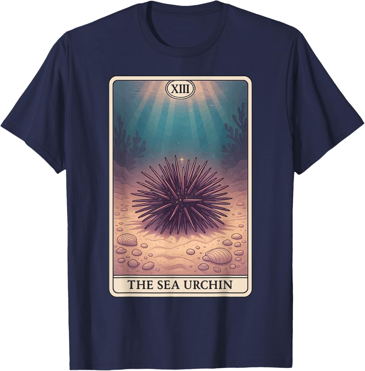 The Sea Urchin Tarot Card T-Shirt - T-Shirt | Navy