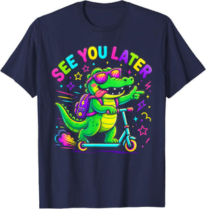 See You Later Alligator Summer Teacher Last Day of School T-Shirt - T-Shirt | Navy