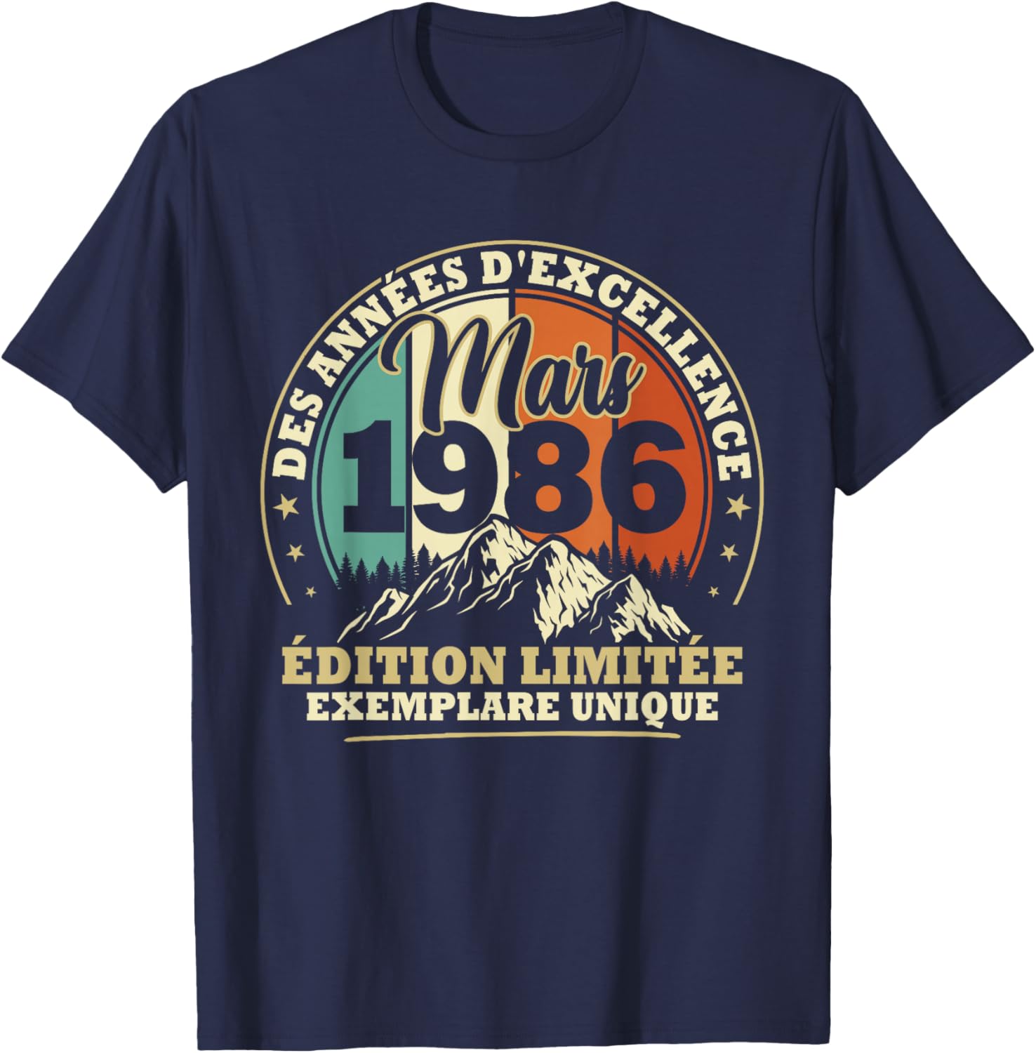 Vintage Mars 1986 Cadeau Anniversaire 40 Ans Hommes Femmes T-Shirt - T-Shirt | Navy