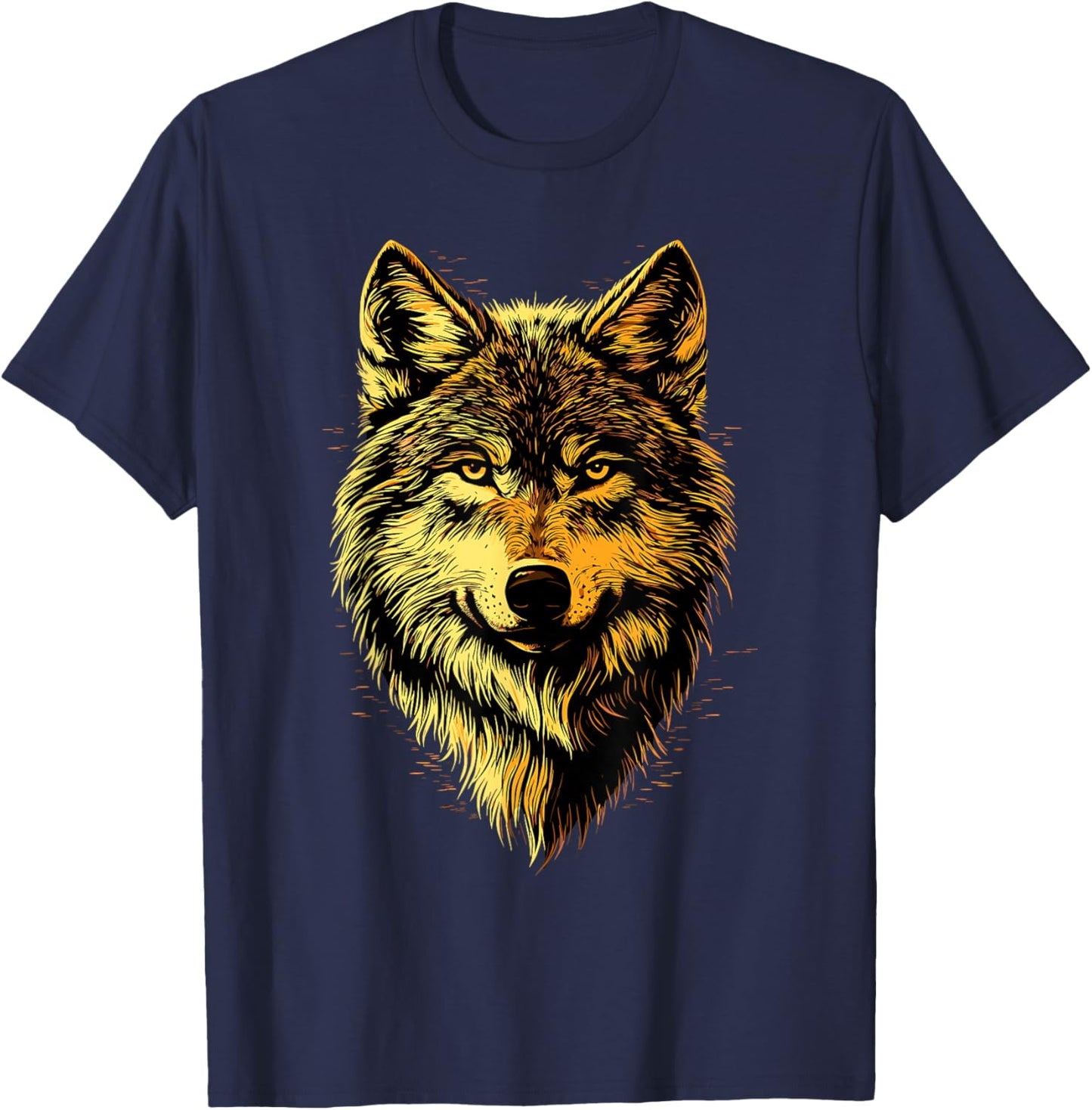 Wolf Motif I Love Wolves Wolf Pack Wild Grey Wulf Dog Wolf T-Shirt - T-Shirt | Navy