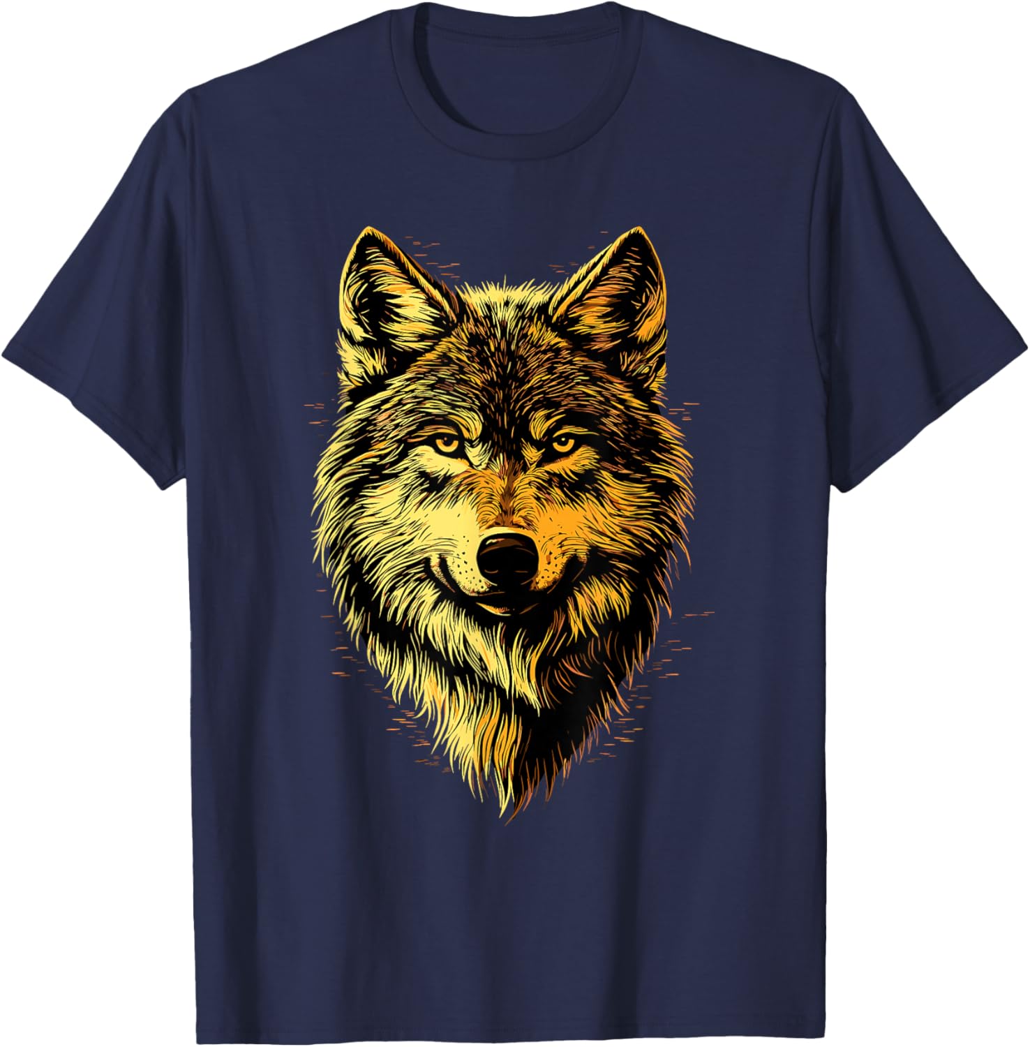 Wolf Motif I Love Wolves Wolf Pack Wild Grey Wulf Dog Wolf T-Shirt - T-Shirt | Navy