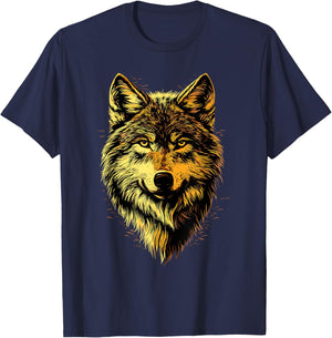 Wolf Motif I Love Wolves Wolf Pack Wild Grey Wulf Dog Wolf T-Shirt - T-Shirt | Navy