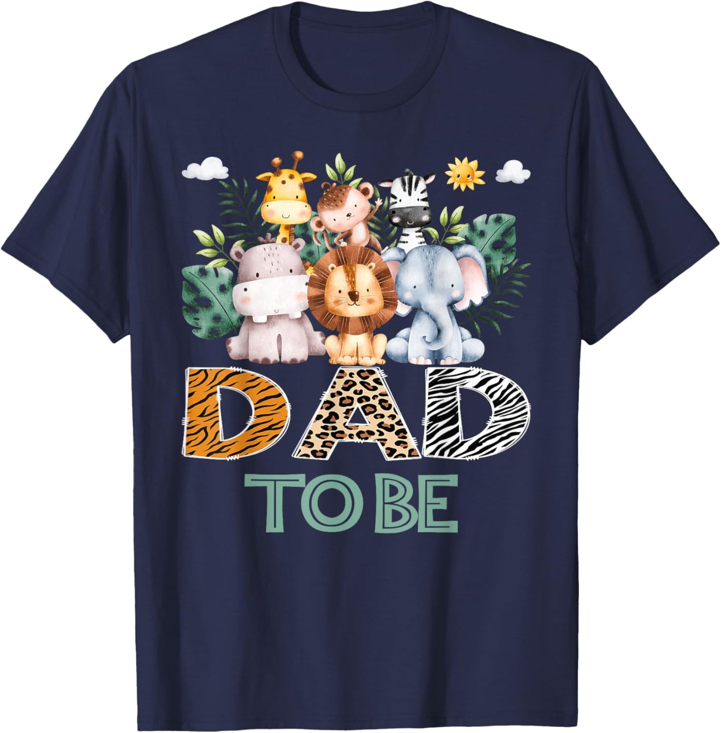 Soon To Be Dad Jungle Animal Safari Gender Reveal T-Shirt - T-Shirt | Navy