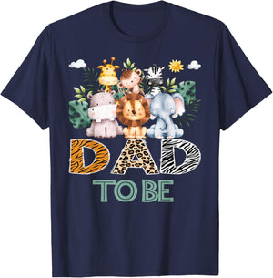 Soon To Be Dad Jungle Animal Safari Gender Reveal T-Shirt - T-Shirt | Navy