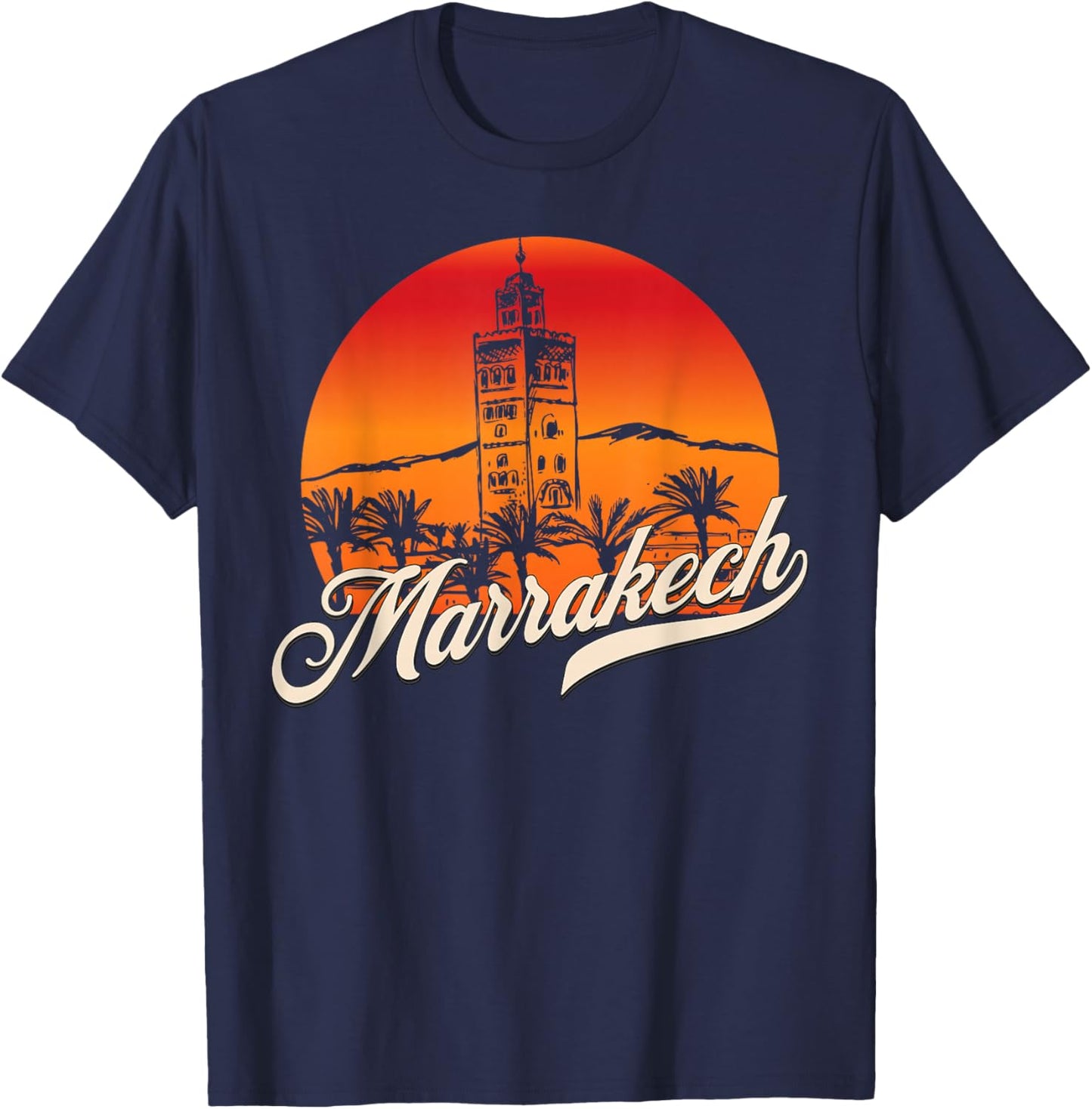 Marrakech Morocco Travel Marrakech Sunset T-Shirt - T-Shirt | Navy