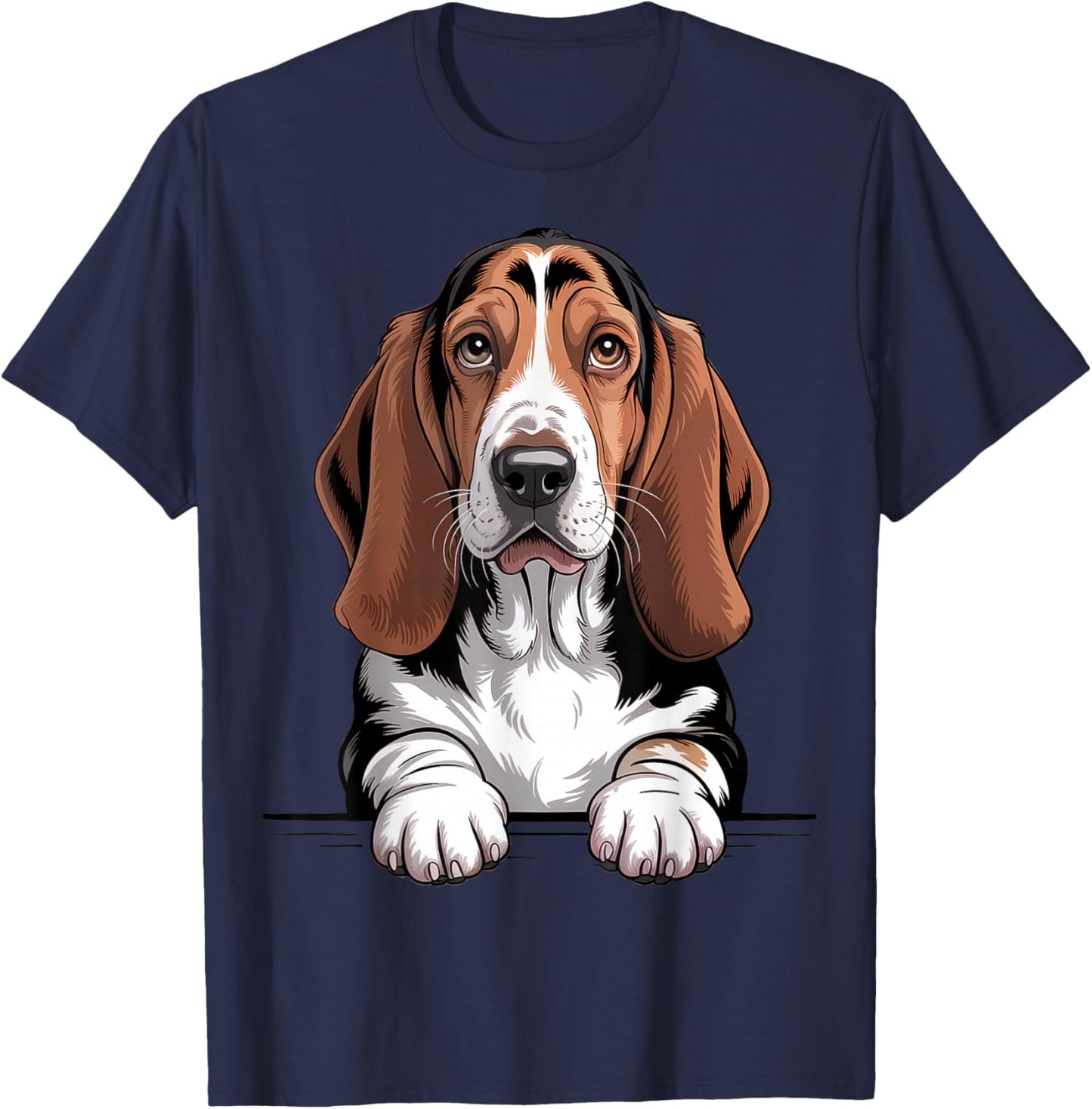 Funny Dog Lover Pocket Size Basset Hound T-Shirt - T-Shirt | Navy