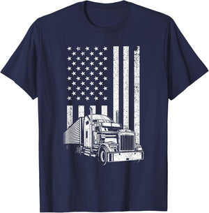 Cool Trucker Design Women Kids Trucking Truck Driver T-Shirt - T-Shirt | Navy