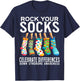 Rock Your Socks Down Syndrome Awareness Support Gifts Kids T-Shirt - T-Shirt | Navy
