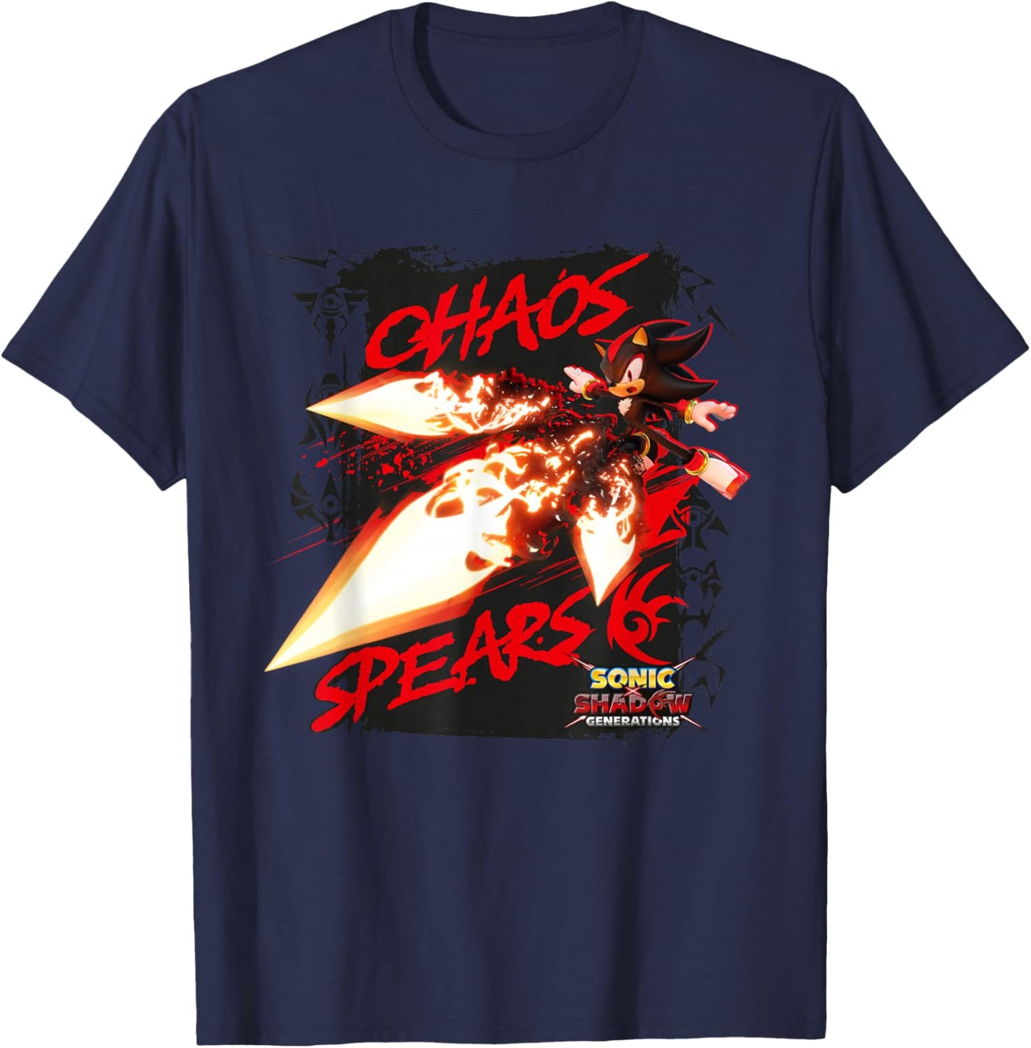 Sonic the Hedgehog, Sonic X Shadow Generations Chaos Spears T-Shirt - T-Shirt | Navy