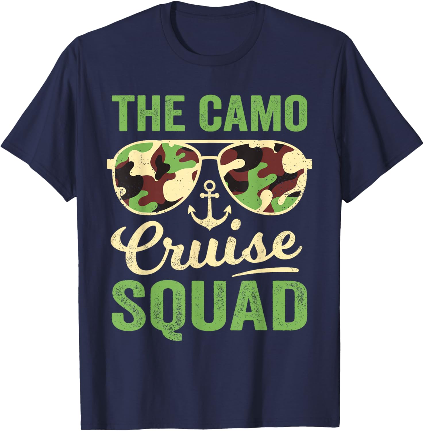 Camo Cruise Squad 2025 Retro Vintage Family Matching Camo T-Shirt - T-Shirt | Navy