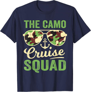 Camo Cruise Squad 2025 Retro Vintage Family Matching Camo T-Shirt - T-Shirt | Navy