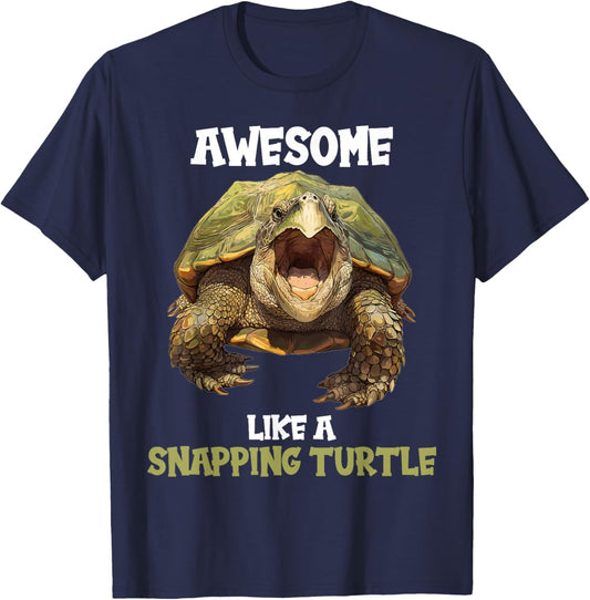 Awesome like a Snapping Turtle. Snapping Turtle T-Shirt - T-Shirt | Navy