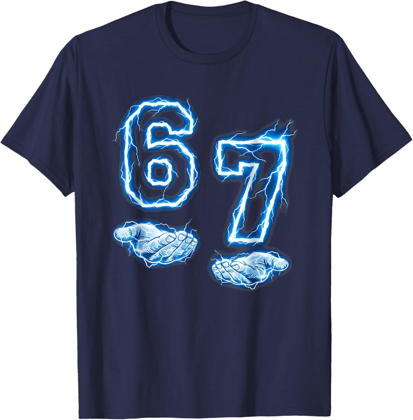 Six Seven 67 Meme Funny Gen Alpha 6 7 T-Shirt - T-Shirt | Navy