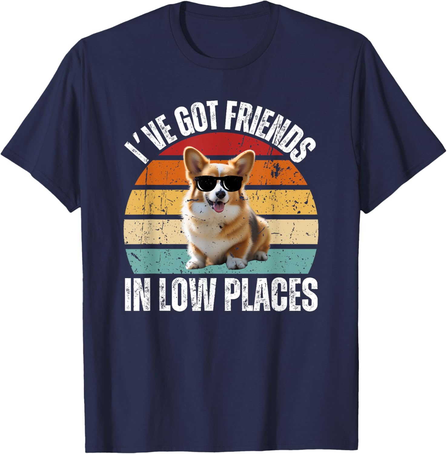 Cute Corgi Art Pet Dog Cardigan Corgi Women Kids T-Shirt - T-Shirt | Navy