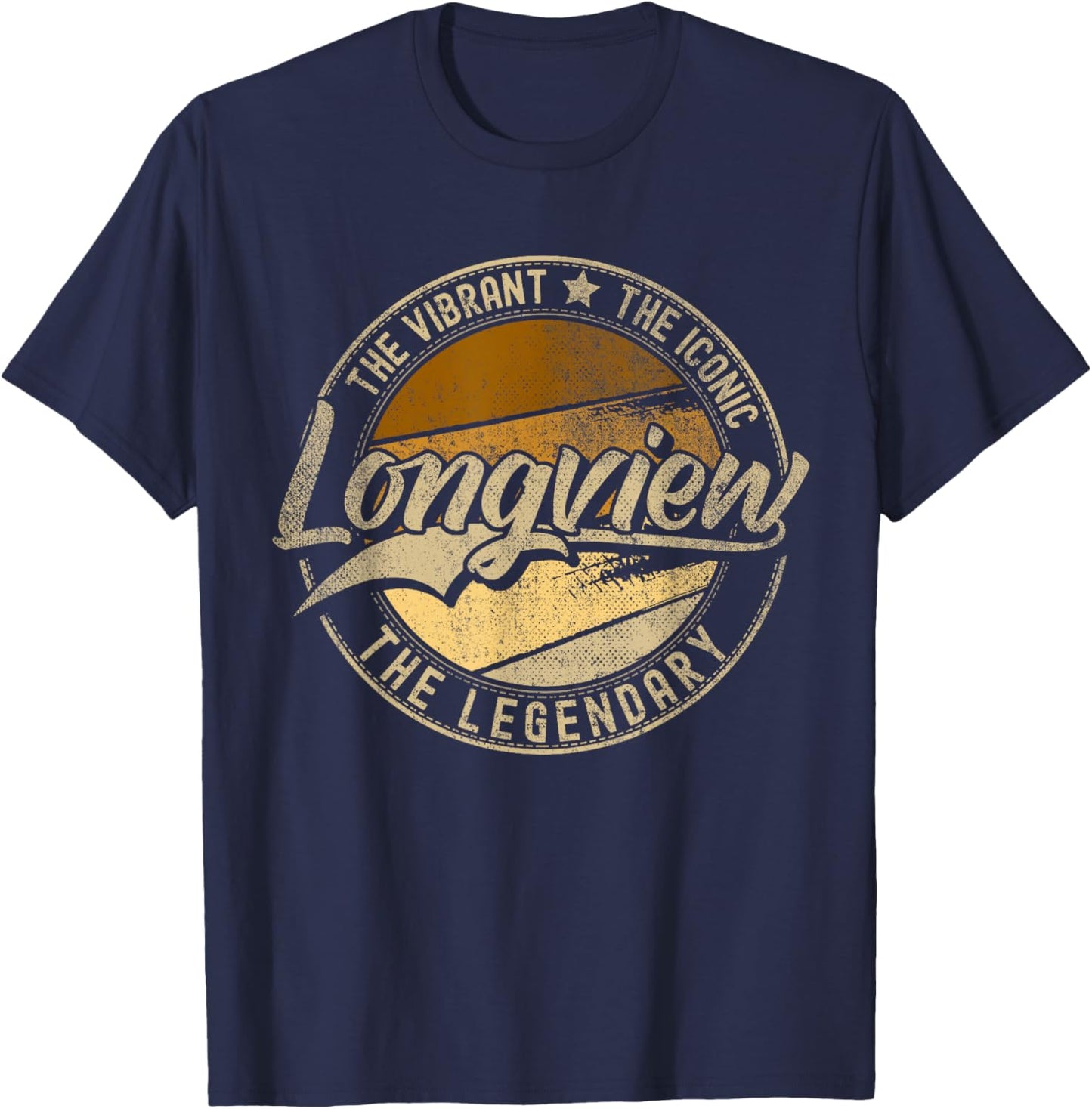 Longview TX | Texas | Vintage Distressed T-Shirt - T-Shirt | Navy