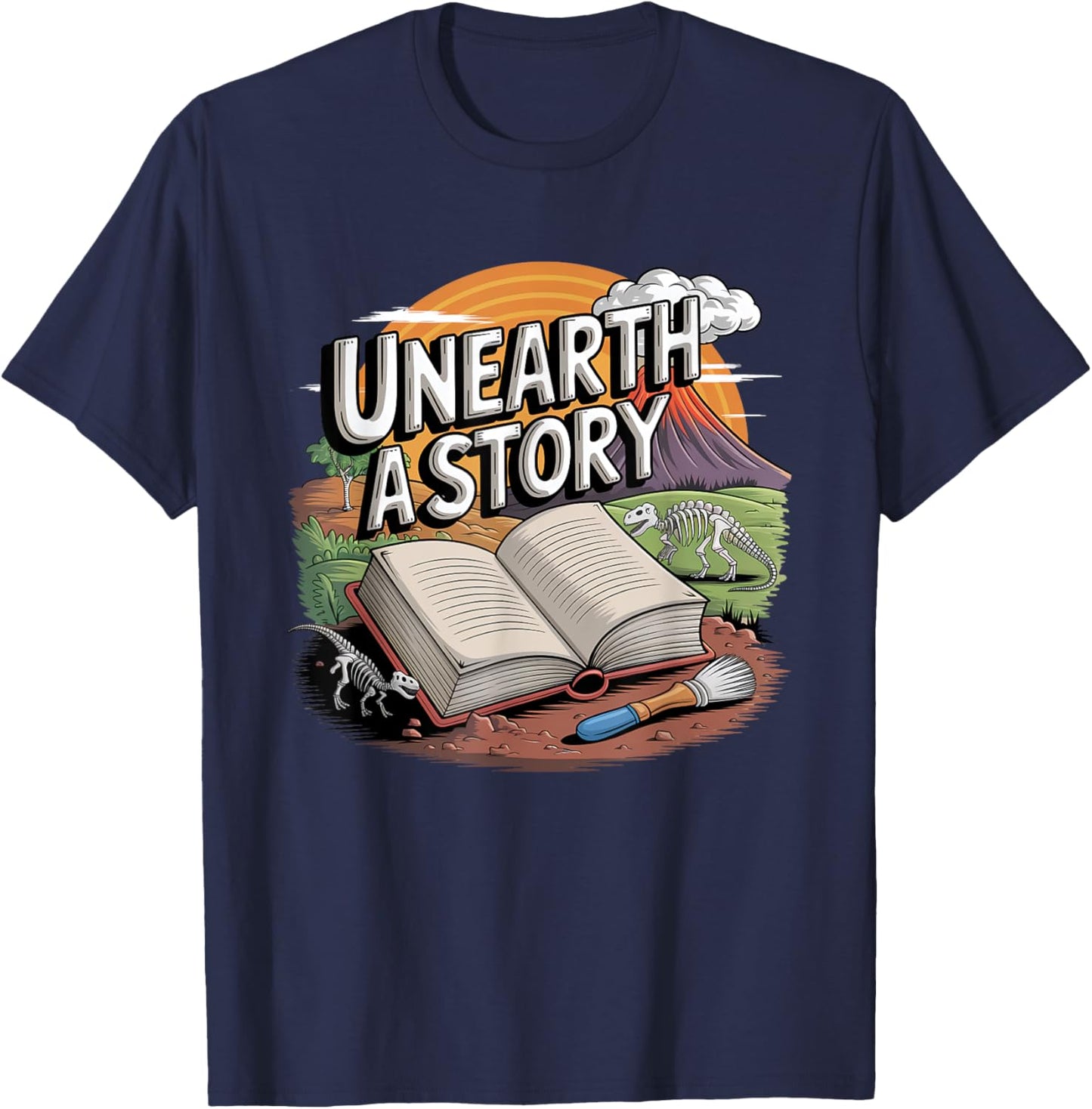 Unearth a Story (Summer Reading) T-Shirt - T-Shirt | Navy
