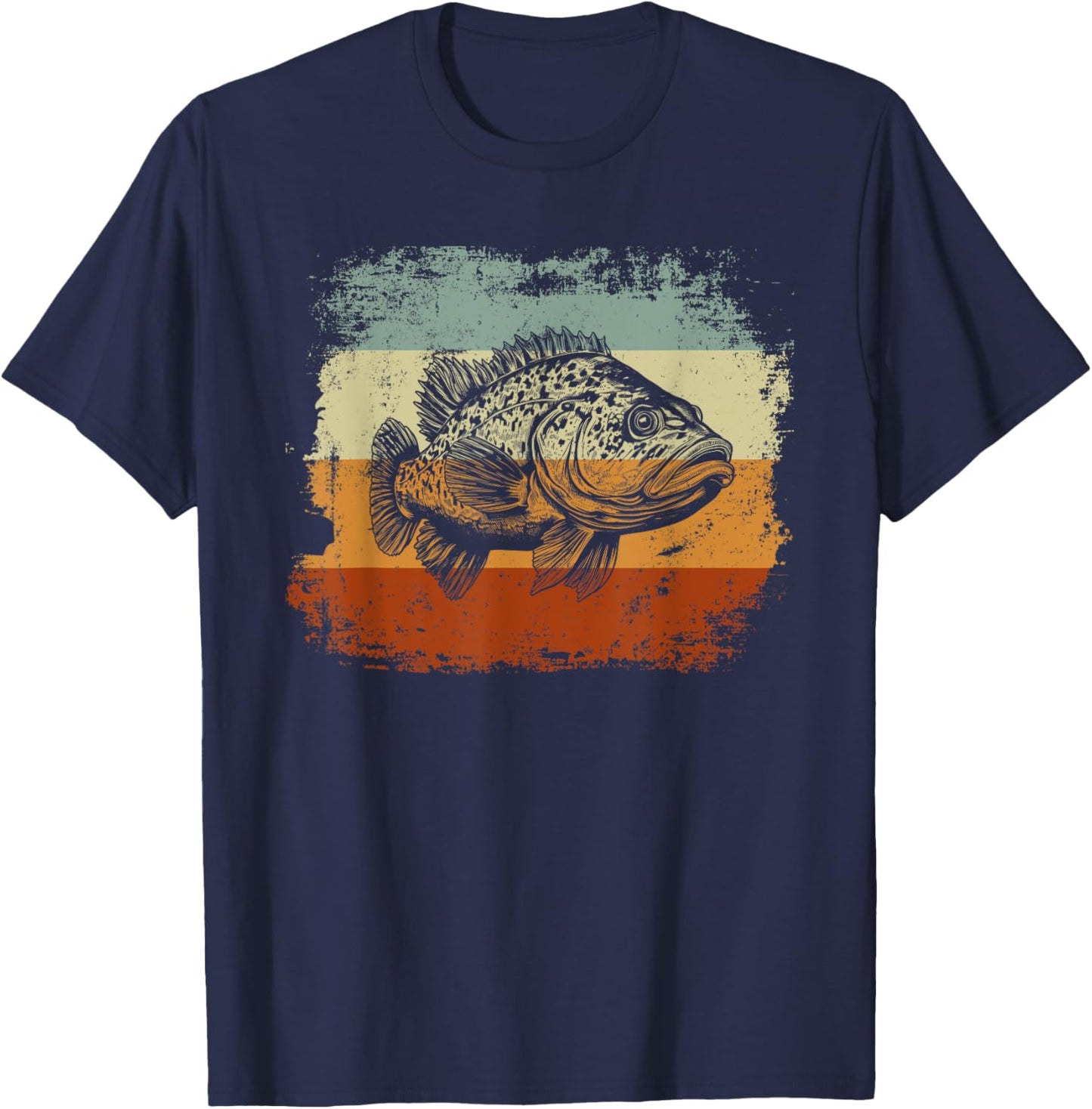 Retro Style Grouper Fish T-Shirt - T-Shirt | Navy