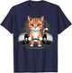 Orange Cat Bodybuilder Fitness Gym T-Shirt - T-Shirt | Navy