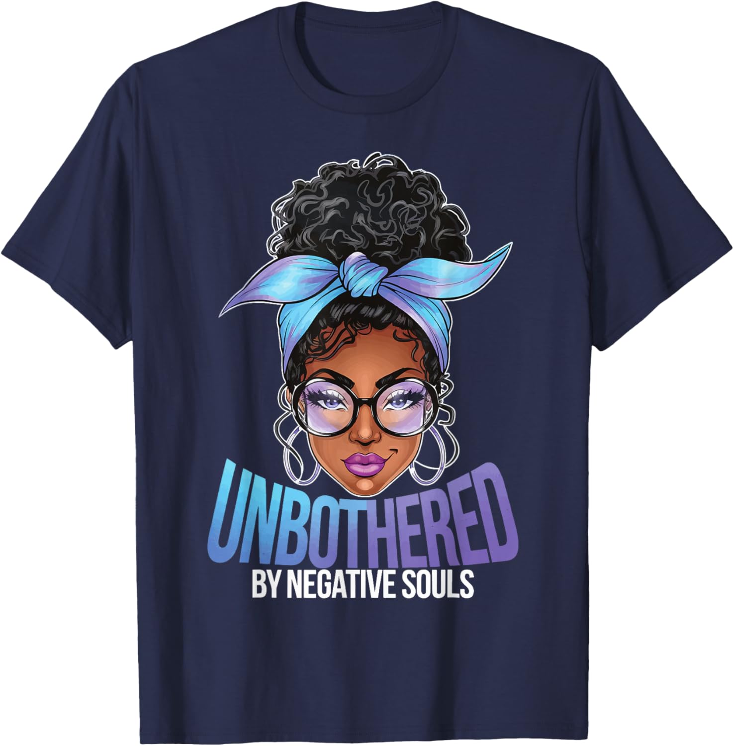 Unbothered By Negative Souls T-Shirt - T-Shirt | Navy