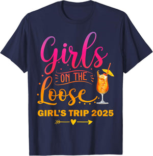 Girls On The Loose, Tie Dye Girls Weekend Trip 2025 T-Shirt - T-Shirt | Navy