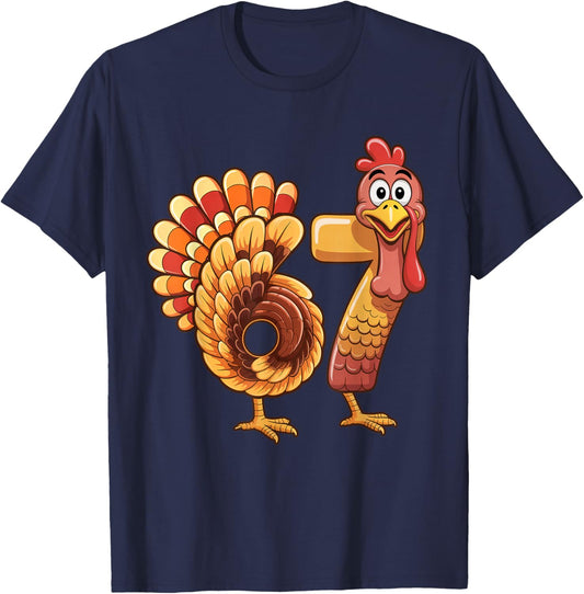 67 Thanksgiving Funny Turkey Thanksgiving 67 Turkey T-Shirt - T-Shirt | Navy