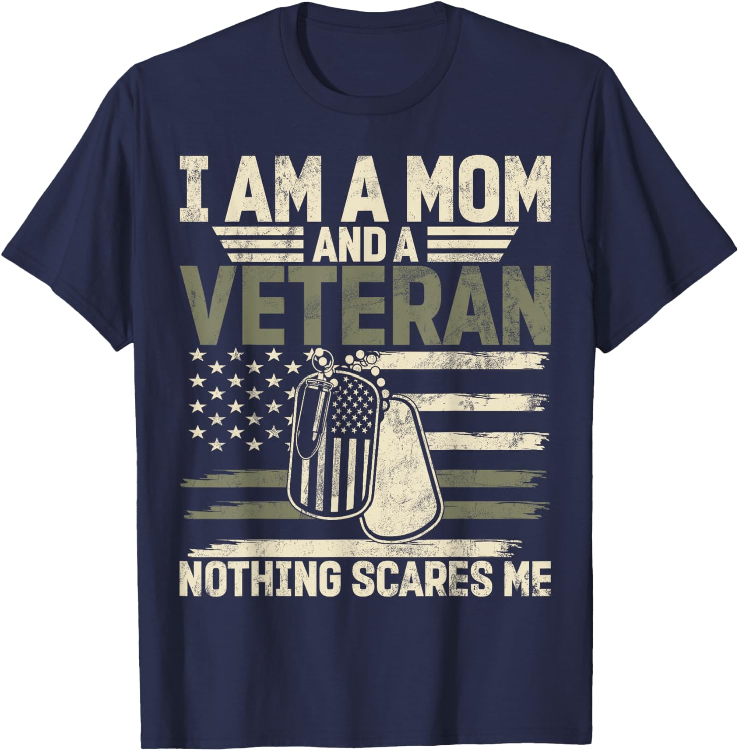 Female Veteran Veteran's Day Women Veteran Soldier Patriotic T-Shirt - T-Shirt | Navy