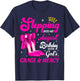 Stepping Into My August Birthday Queen Bday Month T-Shirt - T-Shirt | Navy