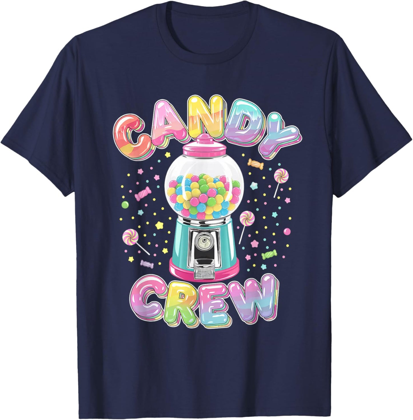 Candy Crew Adult Men Women Kids Christmas Pajamas T-Shirt - T-Shirt | Navy