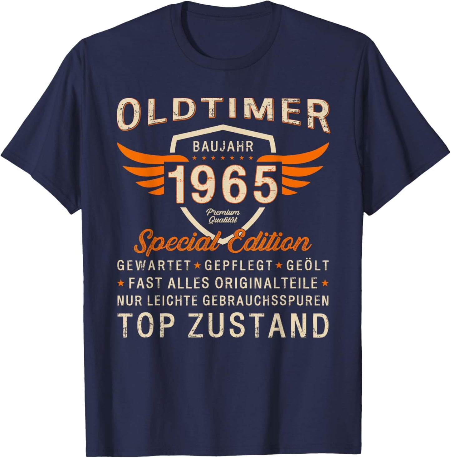 Geschenk zum 61. Geburtstag Jahrgang 1965 Oldtimer lustiges T-Shirt - T-Shirt | Navy