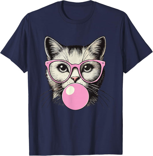 Cute Cat Shirt Funny Cat Lovers T-Shirt - T-Shirt | Navy