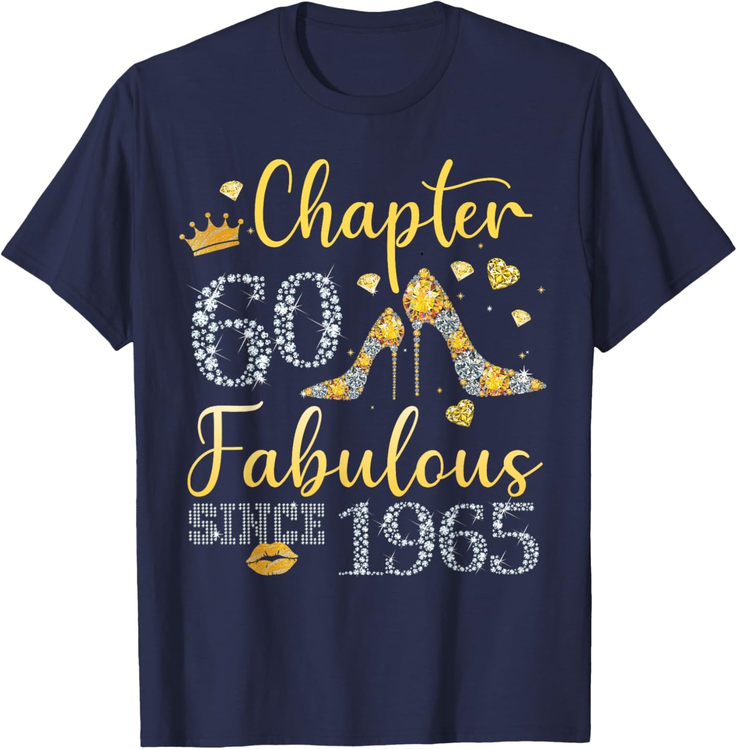 Women Chapter 60 Fabulous Since 1965 60 years old Birthday T-Shirt - T-Shirt | Navy