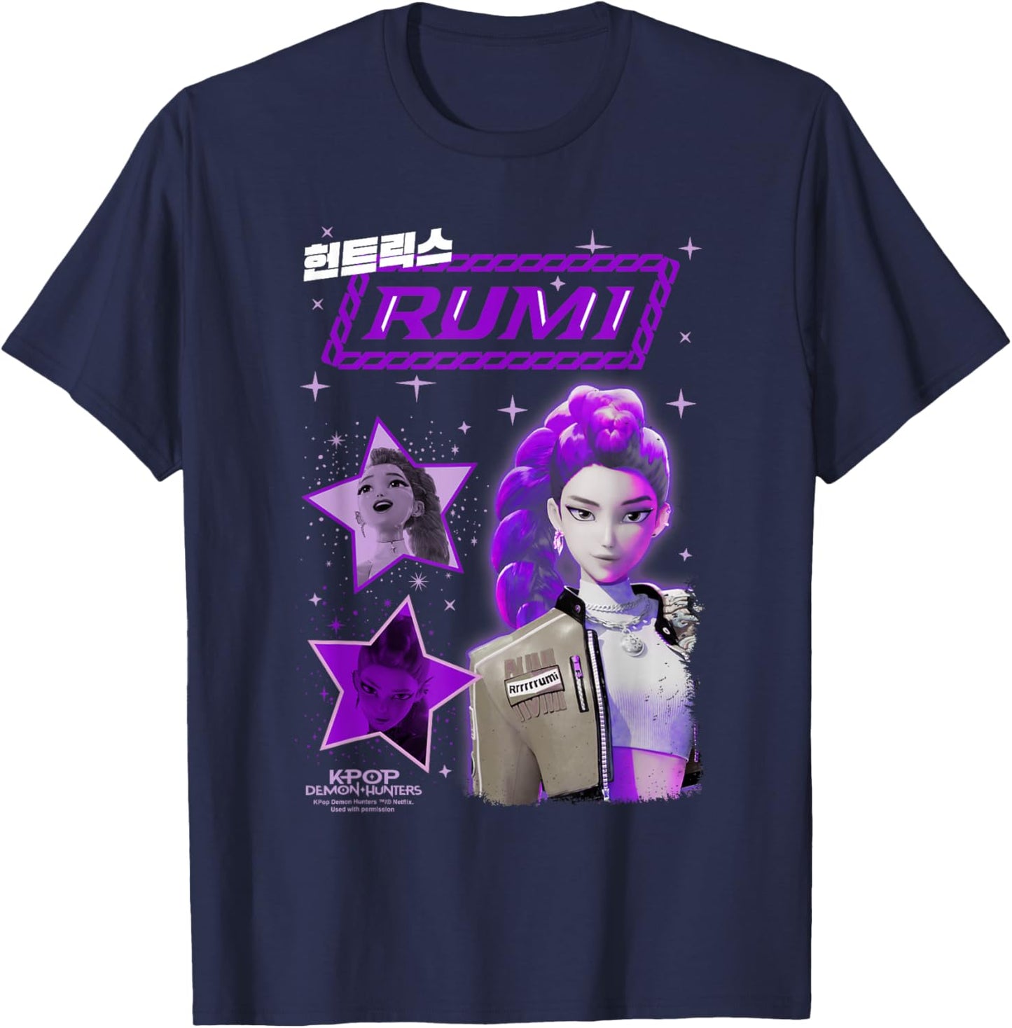 Kpop Demon Hunters Huntrix Rumi Popstar T-Shirt - T-Shirt | Navy