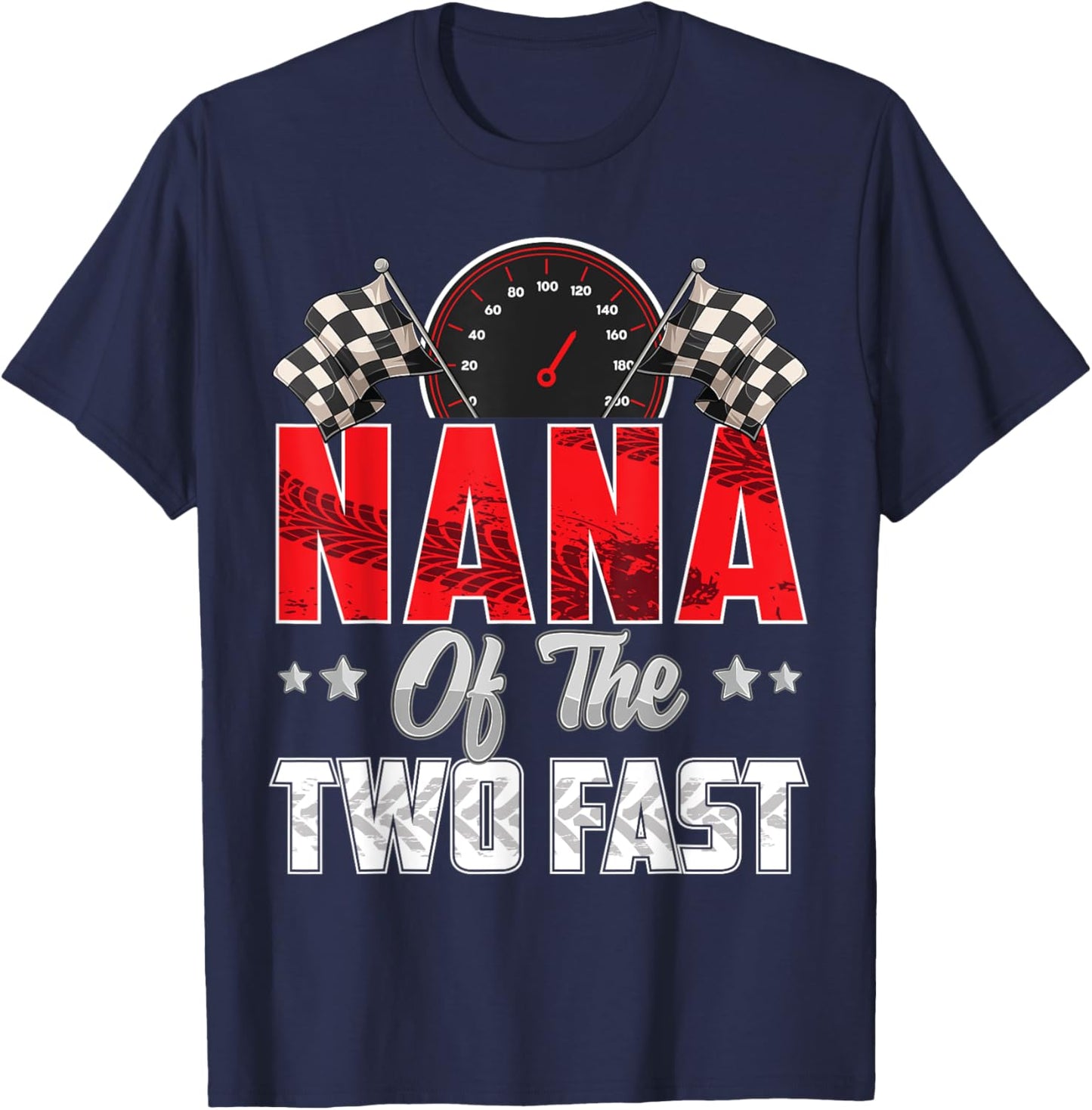 2 year old racing car two fast birthday 2nd Family Nana T-Shirt - T-Shirt | Navy