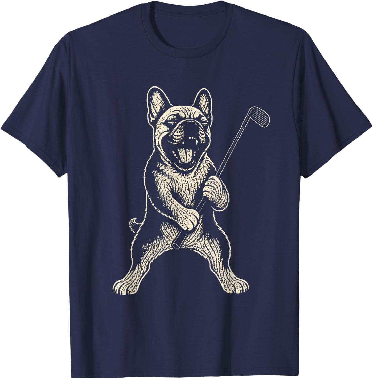 French Bulldog Golf Sports Vintage Dog Lover T-Shirt - T-Shirt | Navy