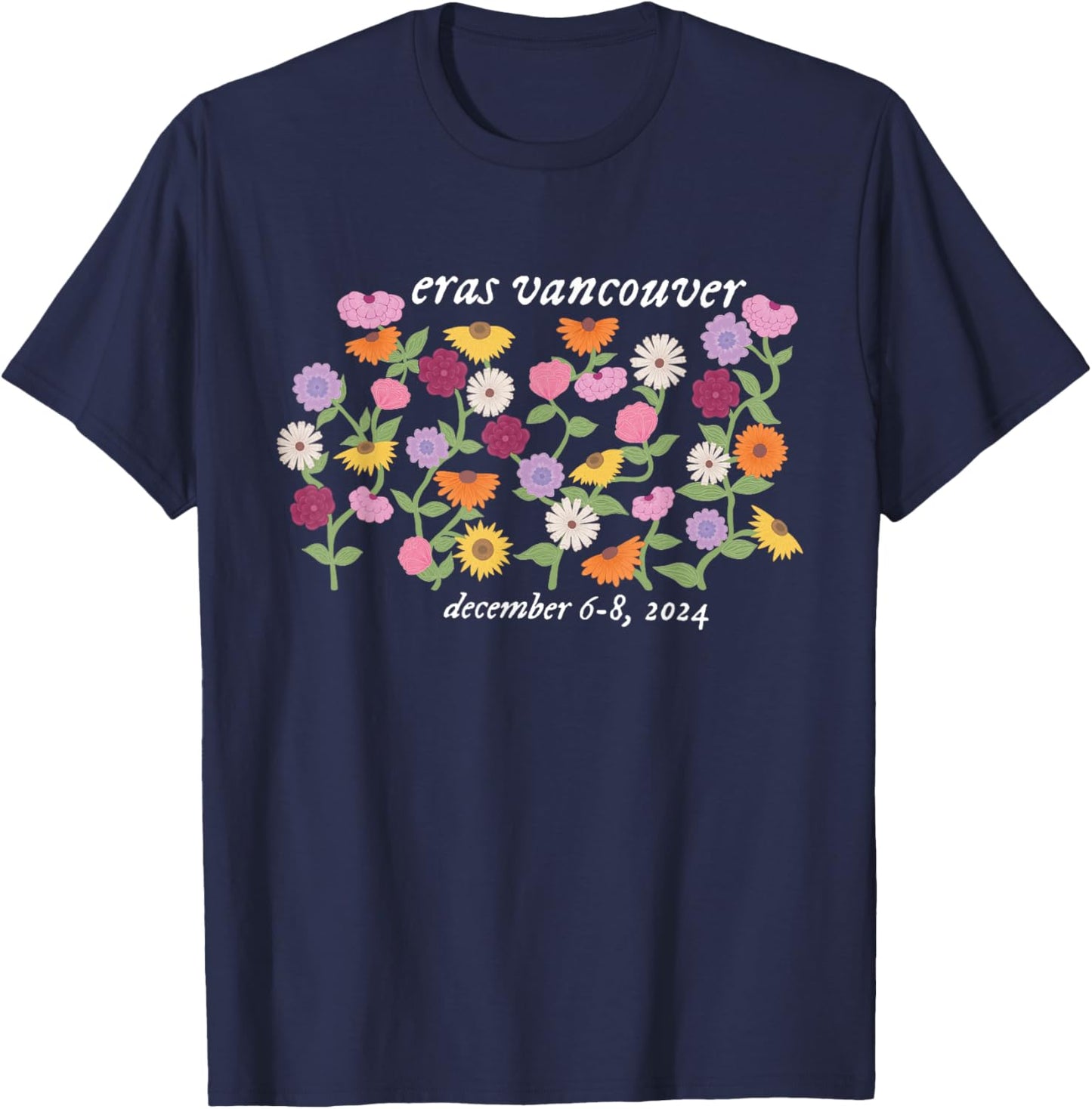 Eras Piano Flowers Vancouver December 6-8 T-Shirt - T-Shirt | Navy