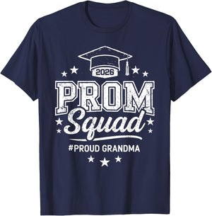 Prom Squad 2026 Proud Grandma Graduation T-Shirt - T-Shirt | Navy