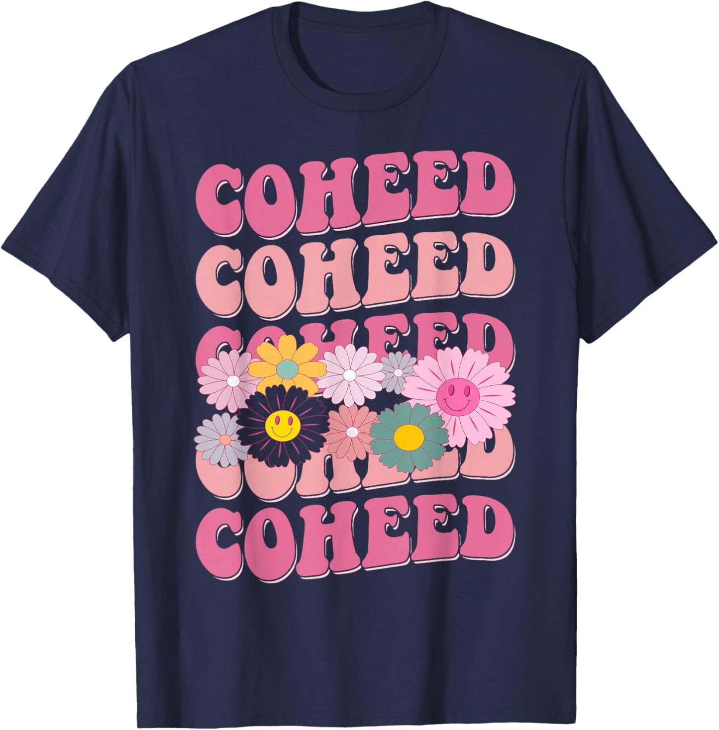 Girl Retro Coheed First Name Personalized Groovy 80's T-Shirt - T-Shirt | Navy