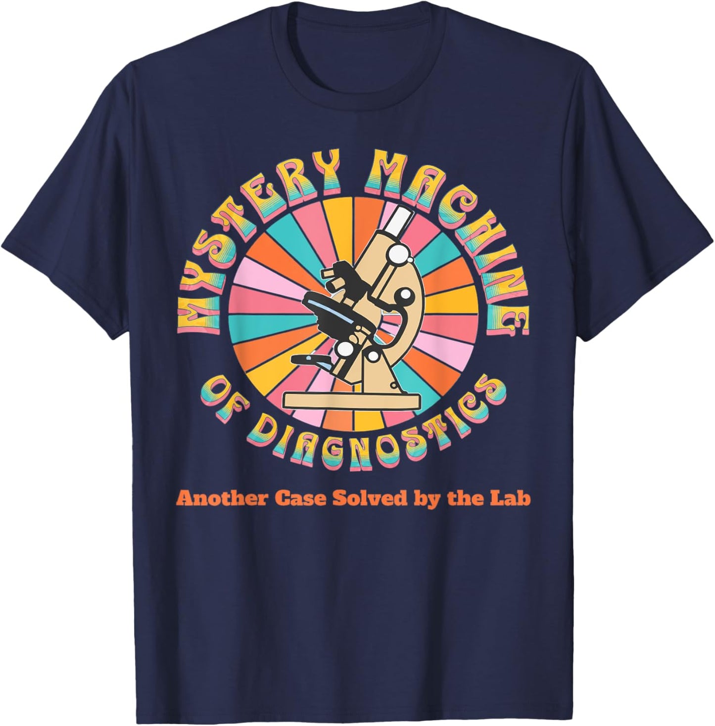 Mystery Machine of Diagnostics Retro Lab Week 2025 Med Tech T-Shirt - T-Shirt | Navy