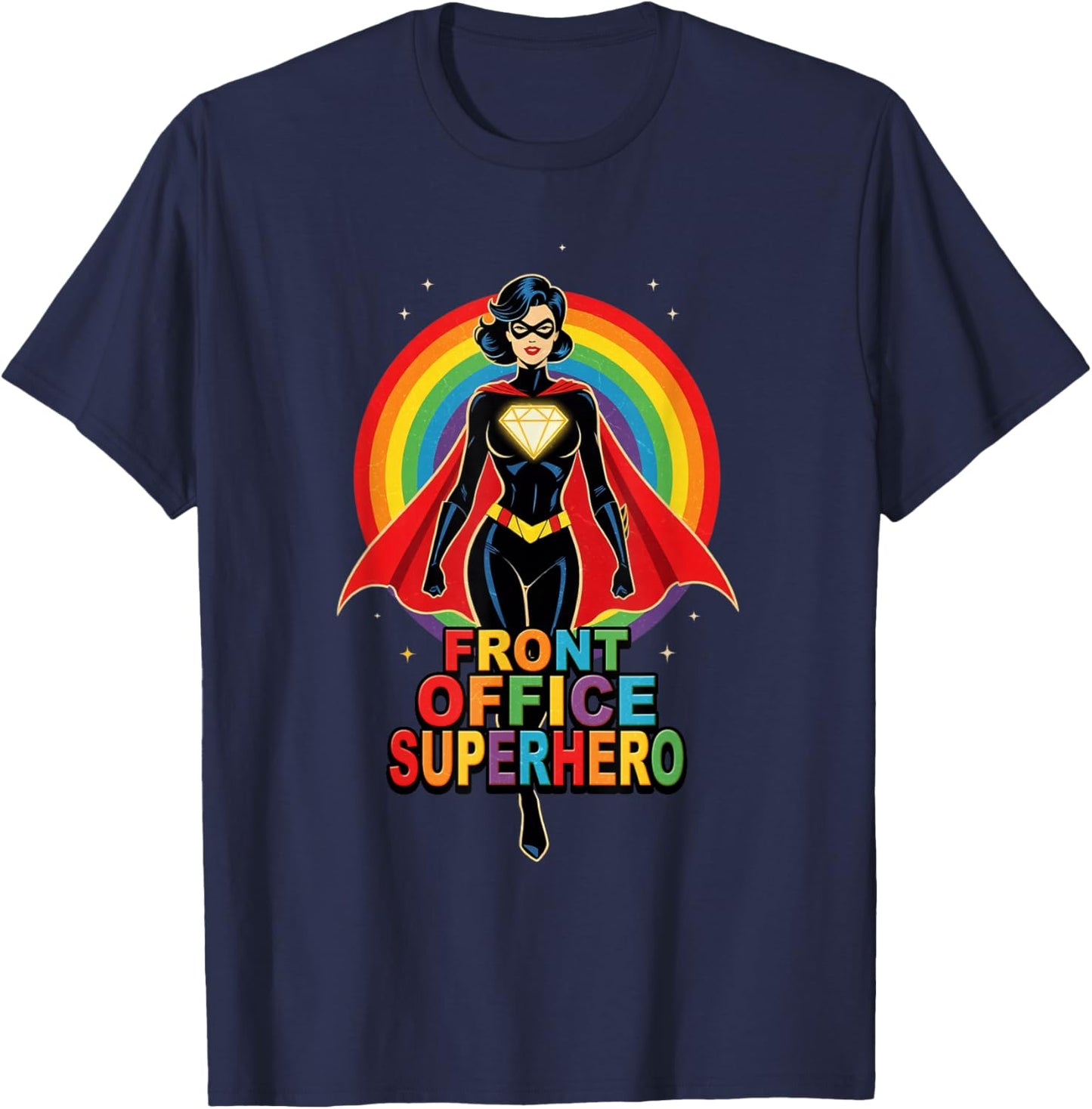 Front Office Superhero Secretary Administrative Assistant T-Shirt - T-Shirt | Navy