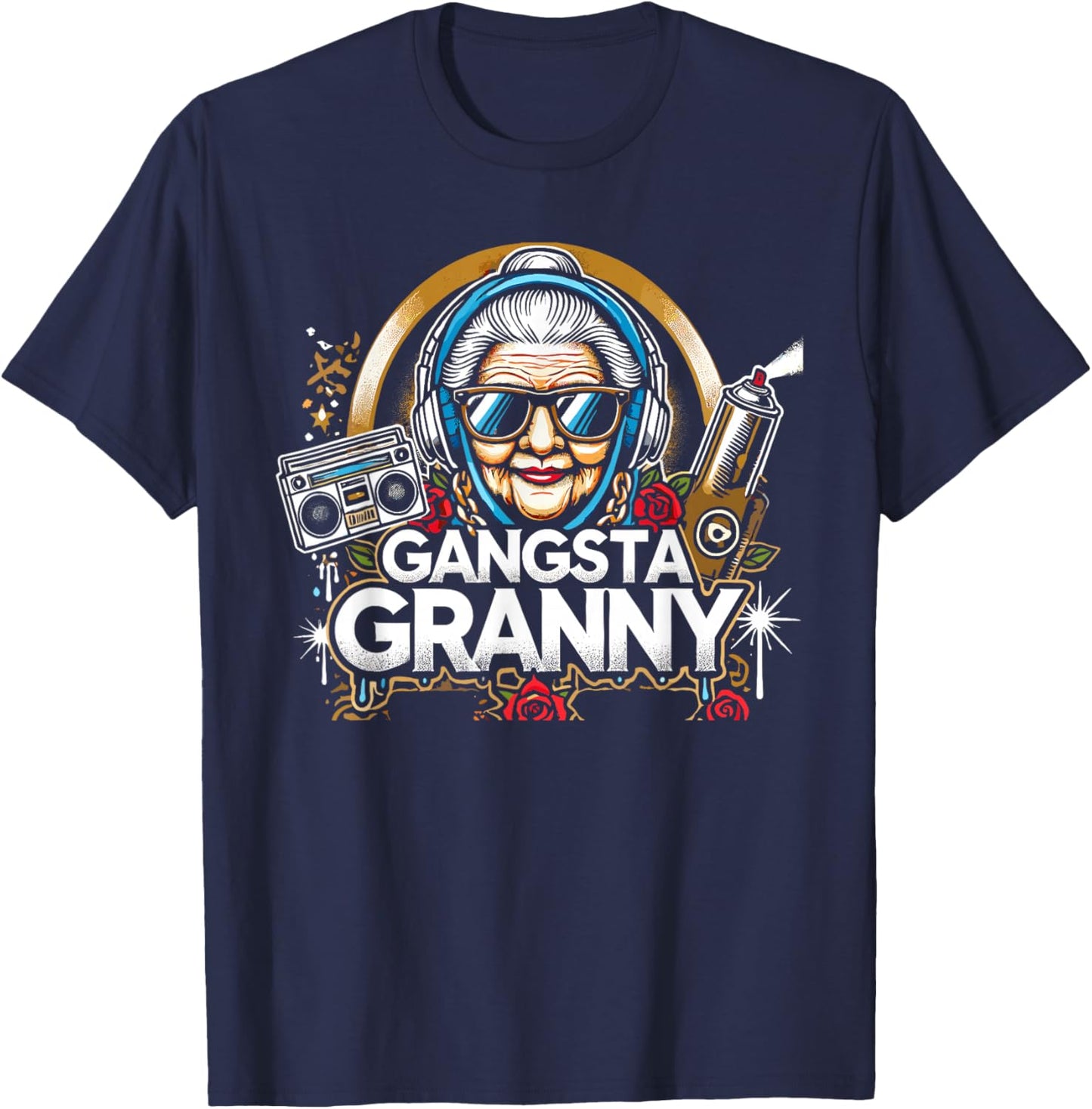 Emo Gangsta Granny Gangster Grandmother Grandma Grammy T-Shirt - T-Shirt | Navy