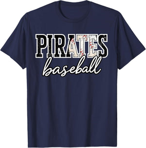 Game Day School Spirit Pirate Pride T-Shirt - T-Shirt | Navy