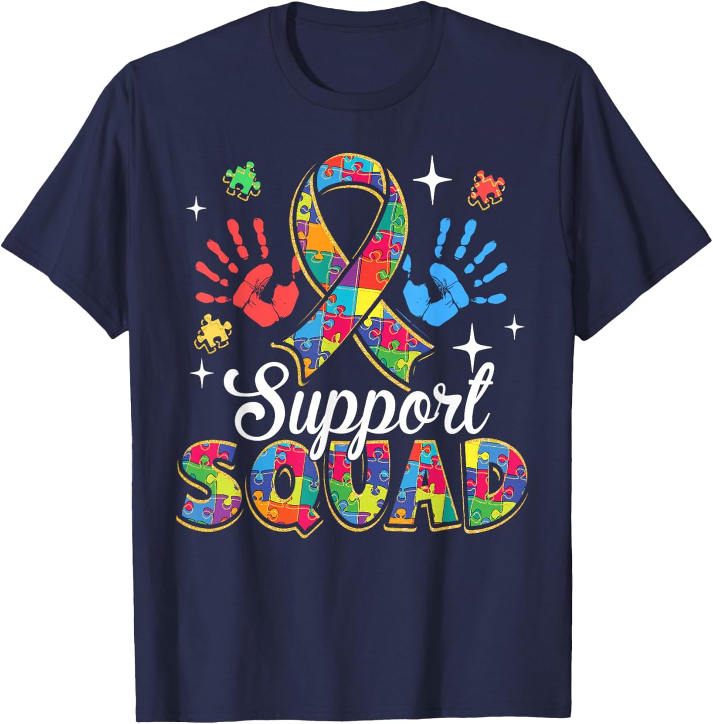 Autism Awareness Autism Support Squad Family T-Shirt - T-Shirt | Navy