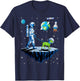 Space Astronaut Walking Alien Dog Planet T-Shirt - T-Shirt | Navy