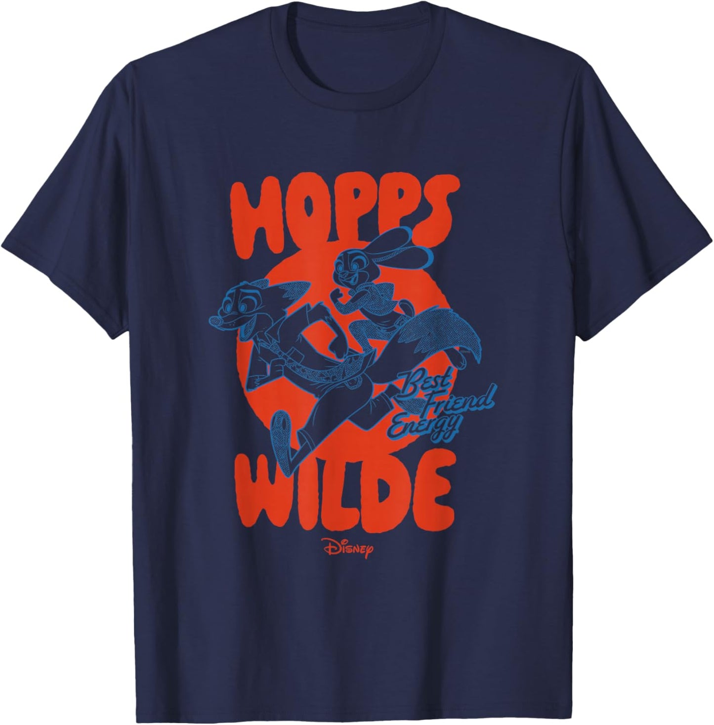 Disney Zootopia 2 Judy Hopps Nick Wilde Retro Duo T-Shirt - T-Shirt | Navy