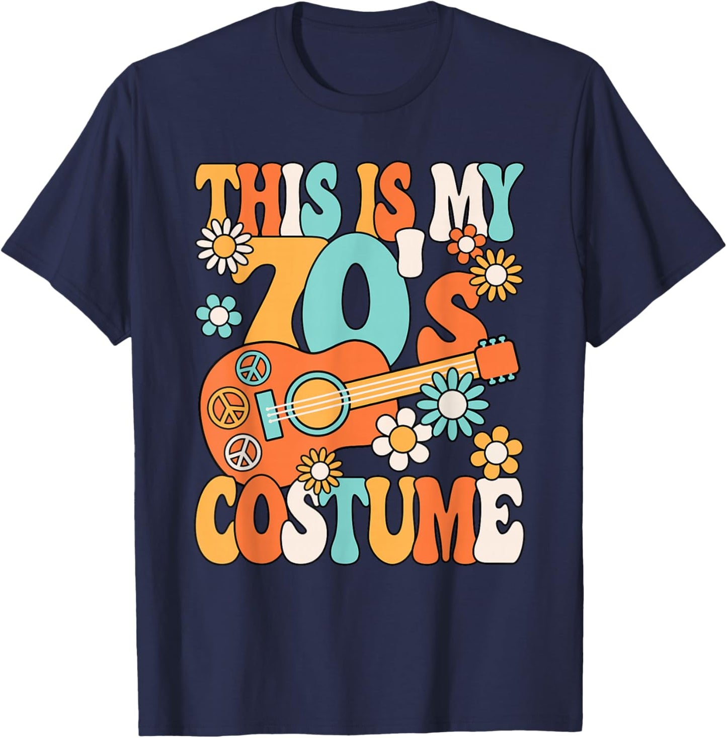This Is My 70's Costume Women 1970s Party 70s Outfit Retro T-Shirt - T-Shirt | Navy